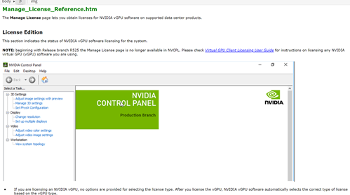 NVIDIA Seite Lizenzen verwalten
