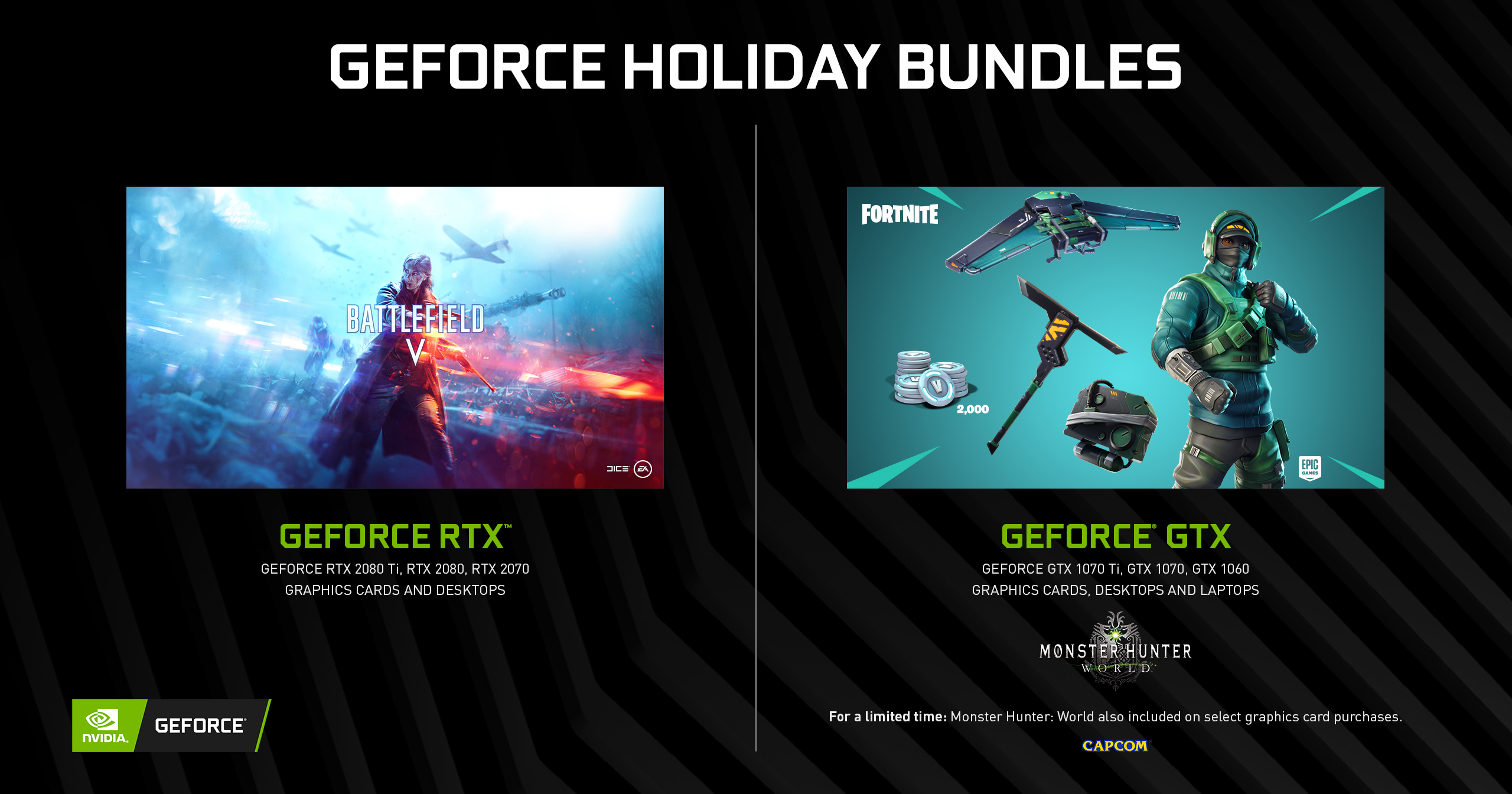 geforce gtx fortnite bundle begins monster hunter world bundle extended - fortnite itemsgg discount codes
