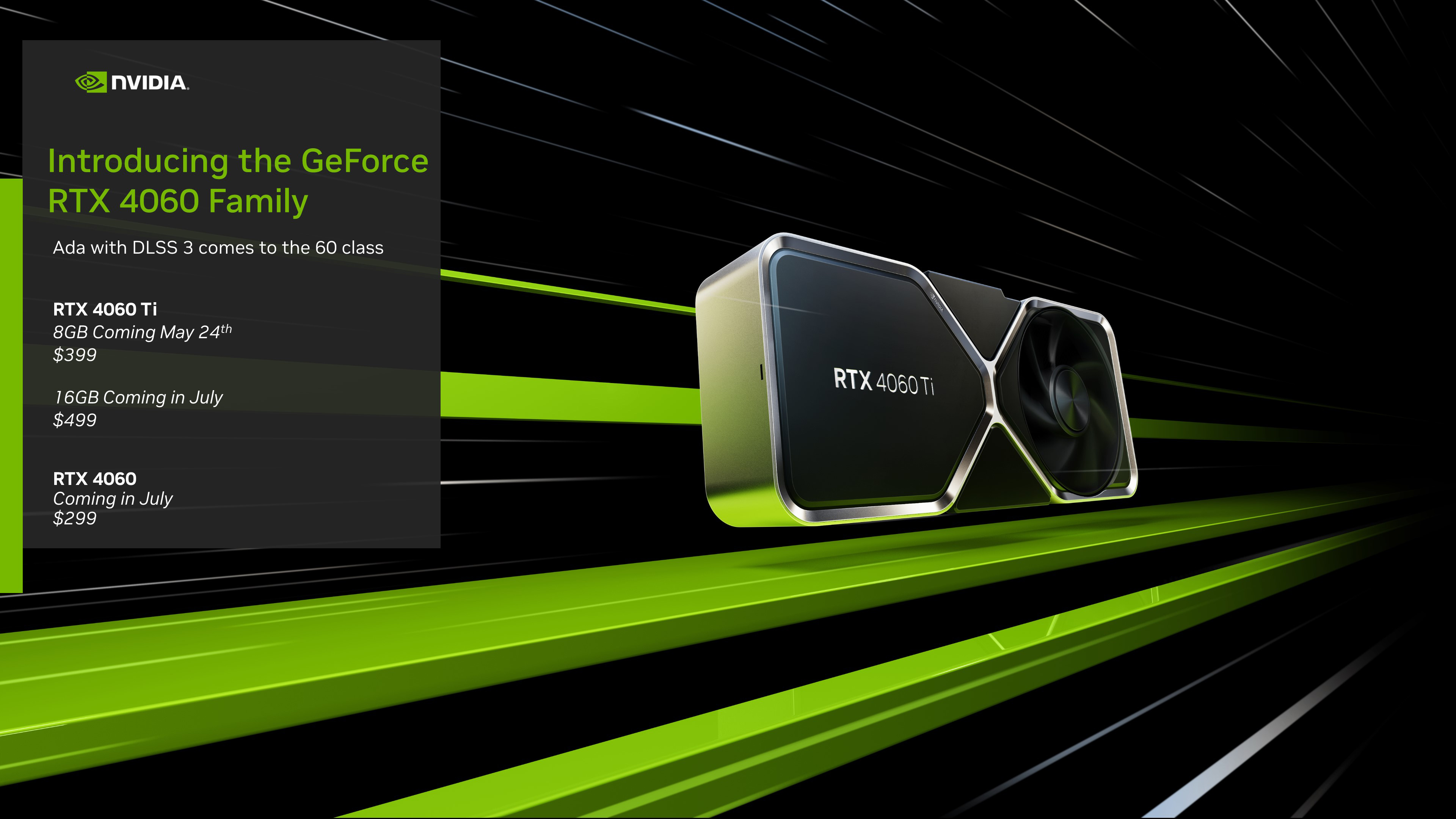 GeForce RTX 4060 & RTX 4060 Ti Announced: Available From May 24th, Starting  At US$299 | GeForce News | NVIDIA
