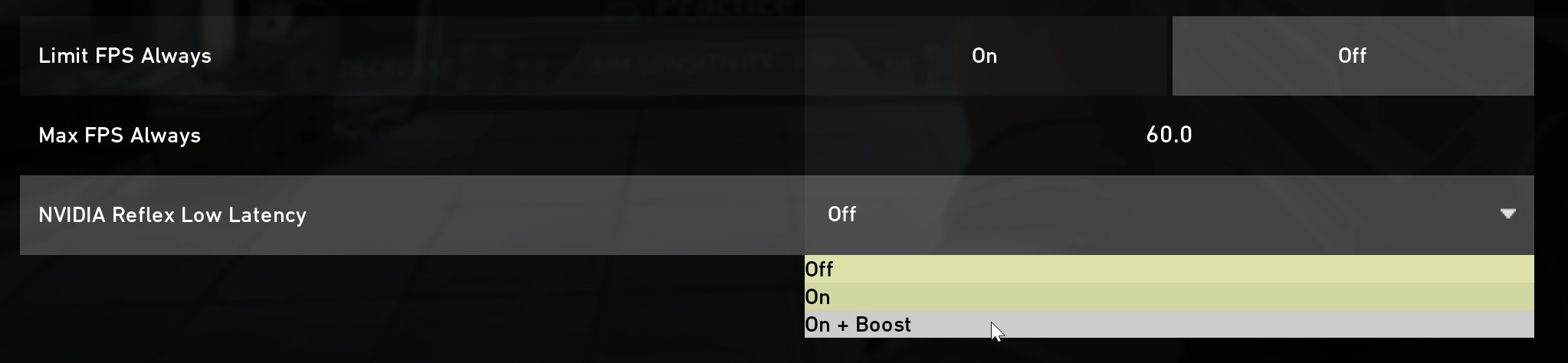 no option to turn on game mode
