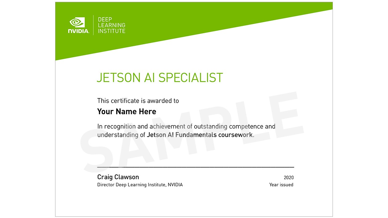 Complete the Jetson AI Course and get a certificate